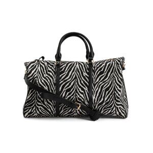 JOSEPH D'AREZZO Black/White Zebra Print Weekender